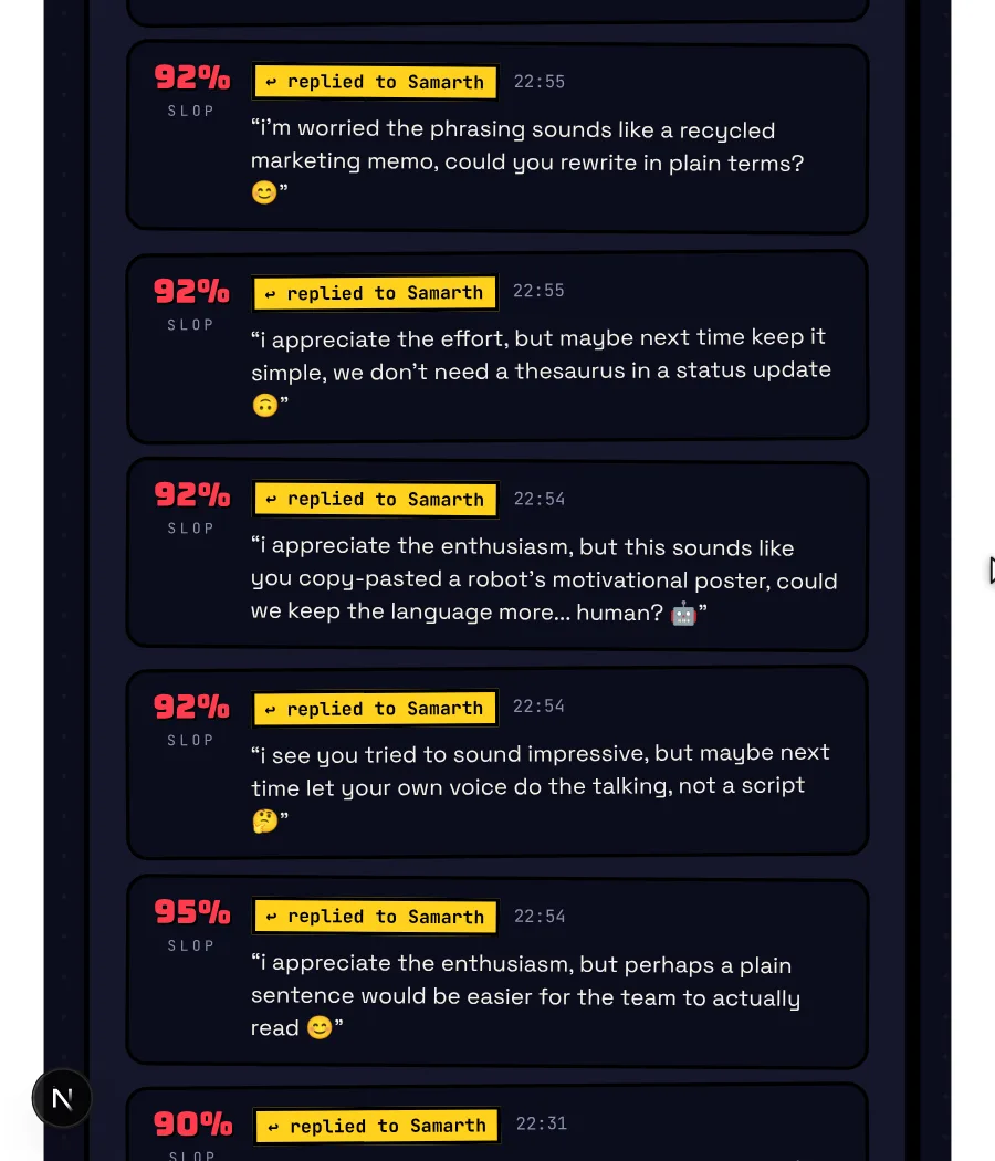 AI Slop Police app screenshot