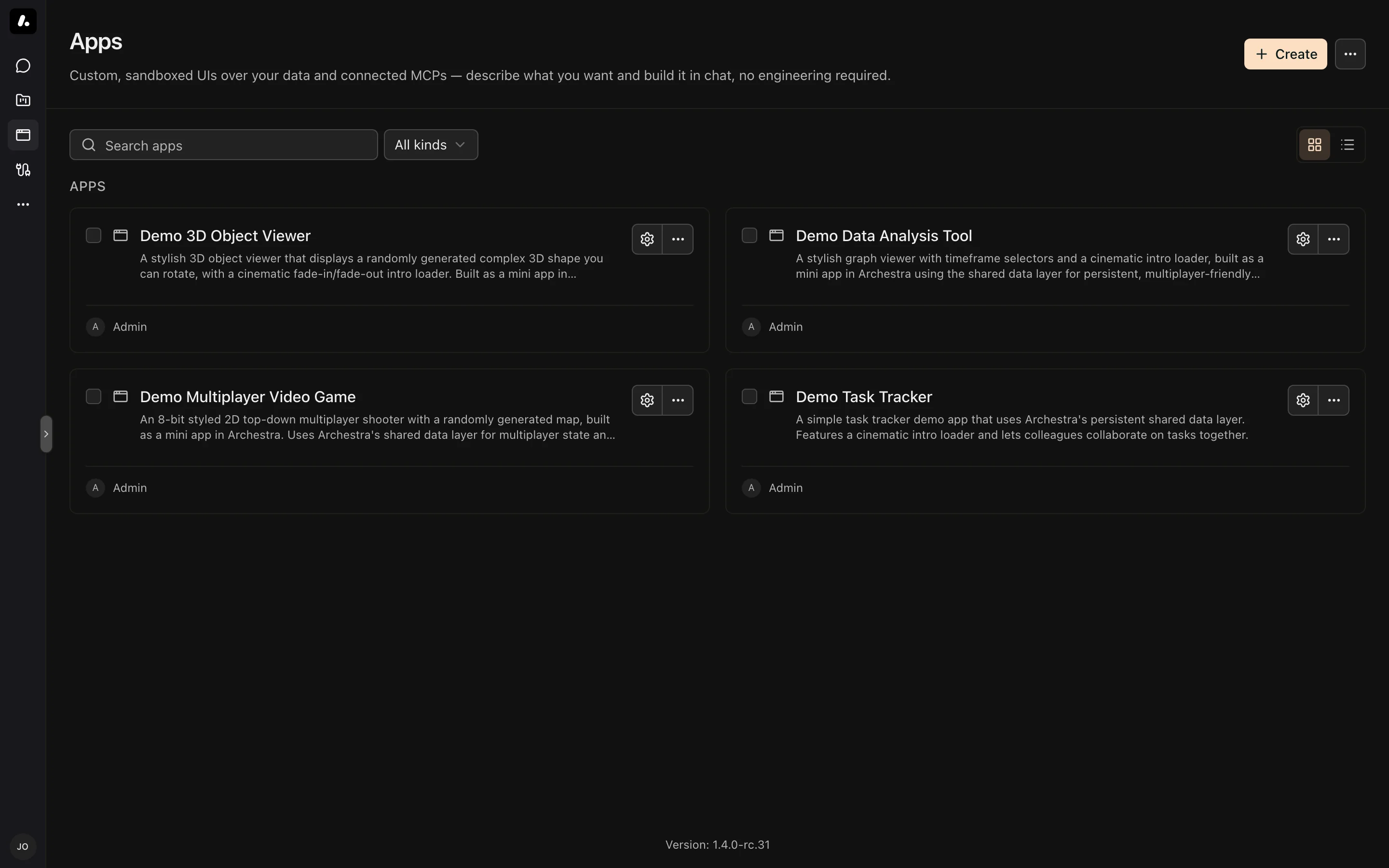 Apps available in the gallery