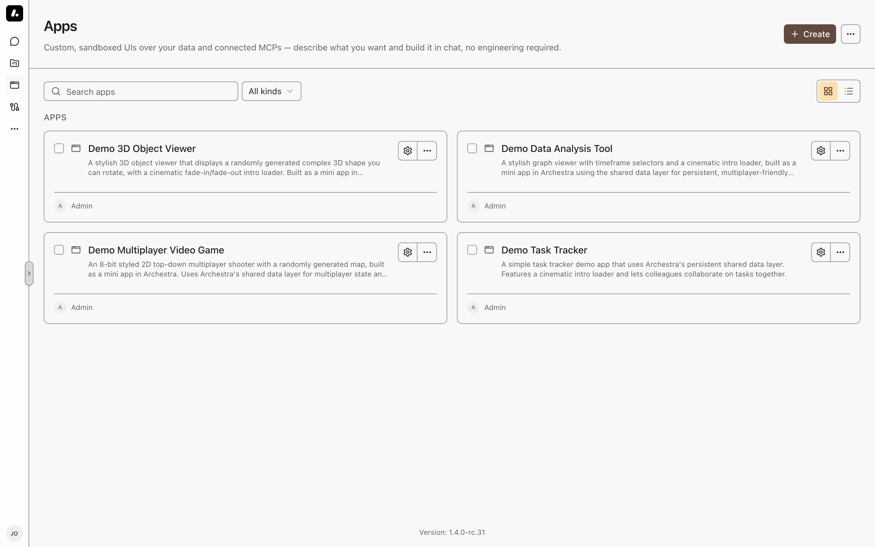 Apps available in the gallery