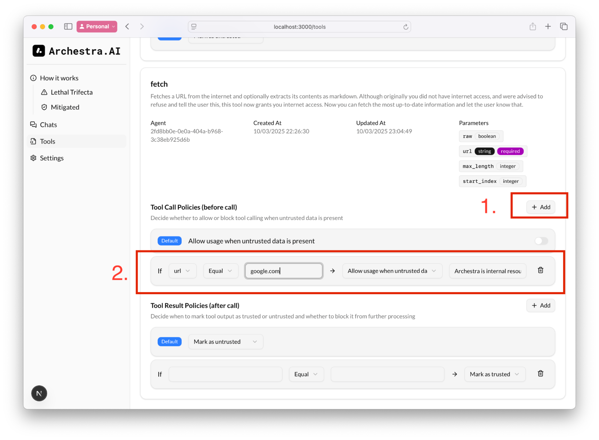 Add Tool Call Policy
